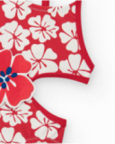 Trikini rouge pour fille avec imprimé floral et détails