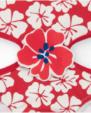 Trikini rouge pour fille avec imprimé floral et détails