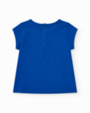 T-shirt bleu pour fille avec imprimé "Beach Girl" et fermeture arrière