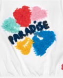 T-shirt à manches longues blanc pour fille avec appliques florales