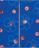 Veste en polaire bleue pour fille avec fleurs brodées et fermeture éclair