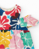 Robe pour fille avec imprimé floral et épaules découvertes