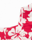 T-shirt pour fille avec volants et imprimé floral en rouge et blanc