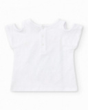 Ensemble pour fille avec t-shirt de pieuvre et short bleu avec nœud rouge