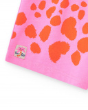 Short rose pour fille avec imprimé tacheté orange et taille ajustable | tuc tuc