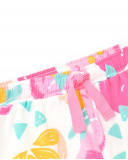 Short multicolore pour fille avec fruits tropicaux et taille ajustable | tuc tuc