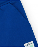 Bermuda bleue pour garçon avec taille ajustable et écusson brodé | tuc tuc