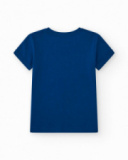 T-shirt pour garçon en bleu avec imprimé