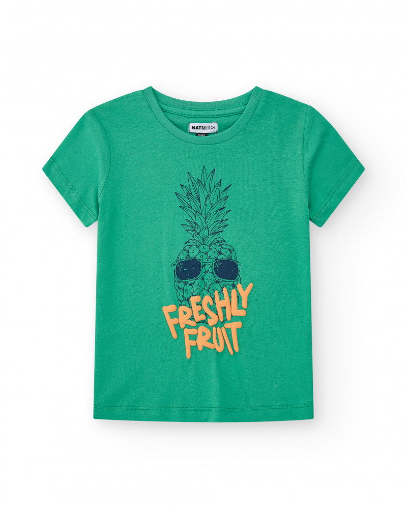 T-shirt pour garçon en vert avec imprimé