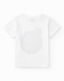 T-shirt pour garçon en blanc avec imprimé tropical