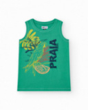 Débardeur pour garçon en vert avec imprimé tropical