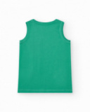 Débardeur pour garçon en vert avec imprimé tropical