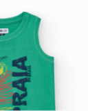 Débardeur pour garçon en vert avec imprimé tropical