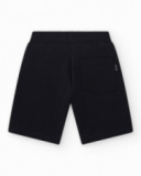 Bermudas pour garçon en noir avec taille ajustable et poches.