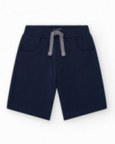 Bermudas pour garçon en bleu marine avec taille ajustable et poches