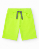 Bermudas pour garçon en jaune avec taille ajustable et poches
