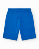 Bermudas pour garçon en bleu avec taille ajustable et poches.