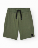 Bermudas pour garçon en vert avec taille ajustable et poches