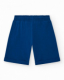 Bermudas pour garçon en bleu marine avec taille ajustable et poches.