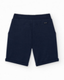 Bermudas pour garçon en bleu avec taille ajustable et poches.