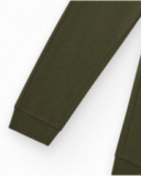 Pantalon pour garçon en vert avec taille élastique et cordon de serrage.