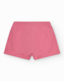 Pantalón corto para niña en rosa con cintura elástica y