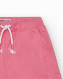 Pantalón corto para niña en rosa con cintura elástica y