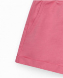 Pantalón corto para niña en rosa con cintura elástica y