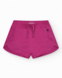 Pantalón corto para niña en fucsia con cintura elástica y
