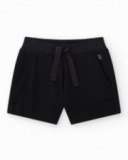Pantalón corto para niña color negro con cintura elástica y