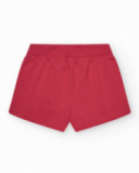 Pantalón corto para niña en rojo con cintura elástica y