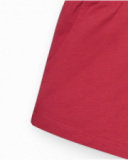 Pantalón corto para niña en rojo con cintura elástica y