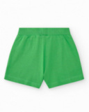 Pantalón corto para niña en verde con cintura elástica y