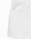 Pantalón corto para niña en blanco con cintura elástica y