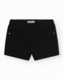 Pantalón corto para niña en negro con cintura elástica y