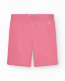 Legging corto para niña en rosa con cintura elástica