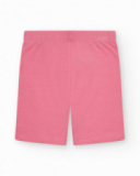 Legging corto para niña en rosa con cintura elástica