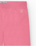 Legging corto para niña en rosa con cintura elástica