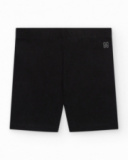 Legging corto para niña en negro con cintura elástica
