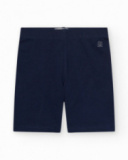 Legging corto para niña en azul marino con cintura elástica