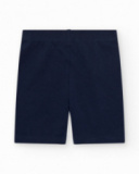 Legging corto para niña en azul marino con cintura elástica