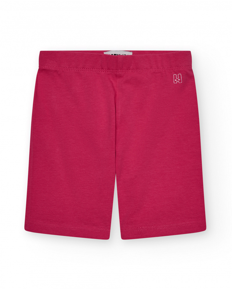 Legging corto para niña color rosa fucsia con cintura elástica