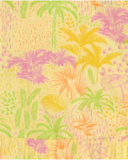 Vestido para niña en amarillo con tirantes y estampado tropical