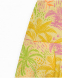 Falda para niña en amarillo con estampado tropical y cintura