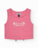 Camiseta sin mangas para niña con estampado de palmeras