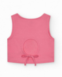 Camiseta sin mangas para niña con estampado de palmeras