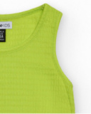Top sans manches pour fille en vert avec tissu texturé.