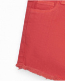 Short pour fille en denim corail avec poches latérales.