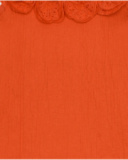 T-shirt pour fille en orange avec volants et broderies.
