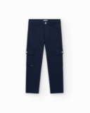 Pantalon pour garçon en noir avec taille élastique et poches latérales